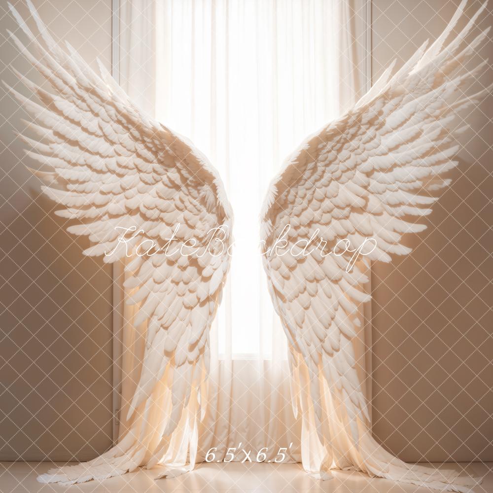 Kate White Angel Wing Curtains Backdrop Designed by Chain Photography