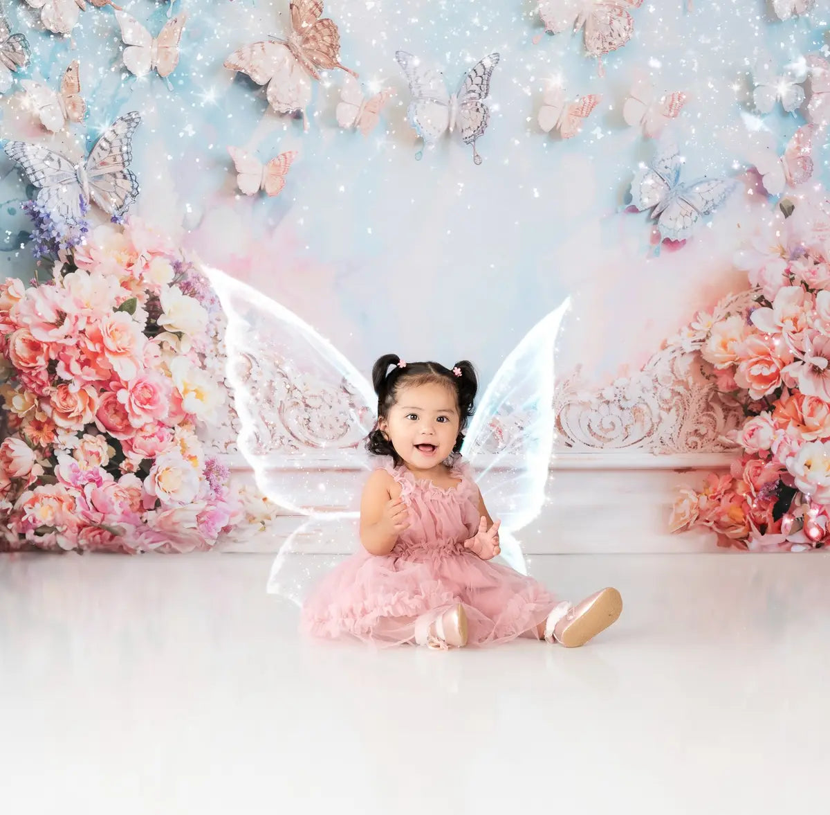 Kate Artistic Style Flower Butterfly Wall Backdrop Designed by Emetselch
