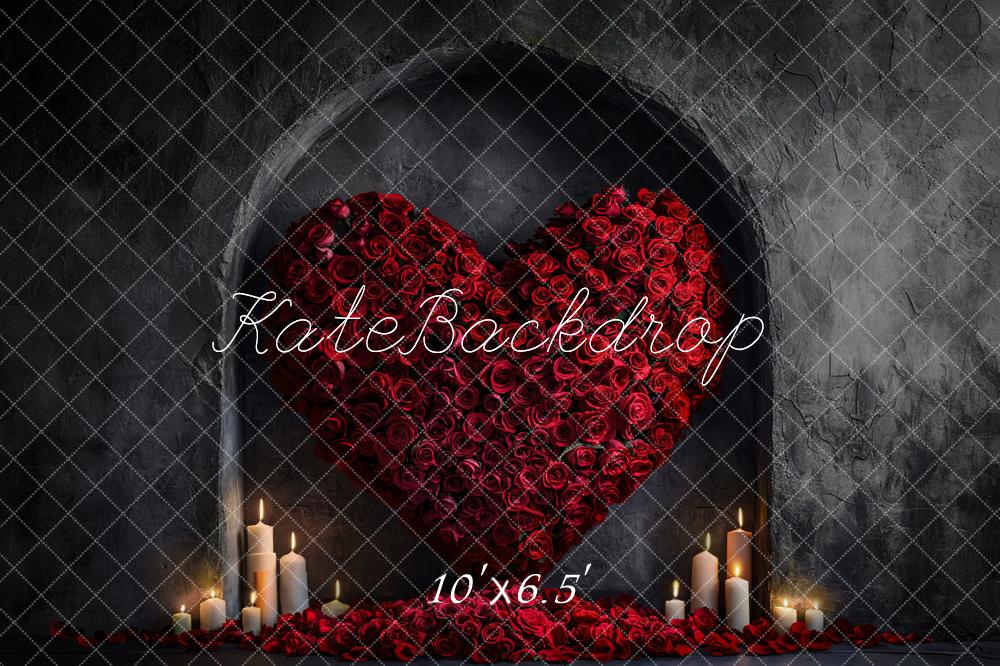 Kate Valentine Love Rose Candle Wall Backdrop Designed by Emetselch