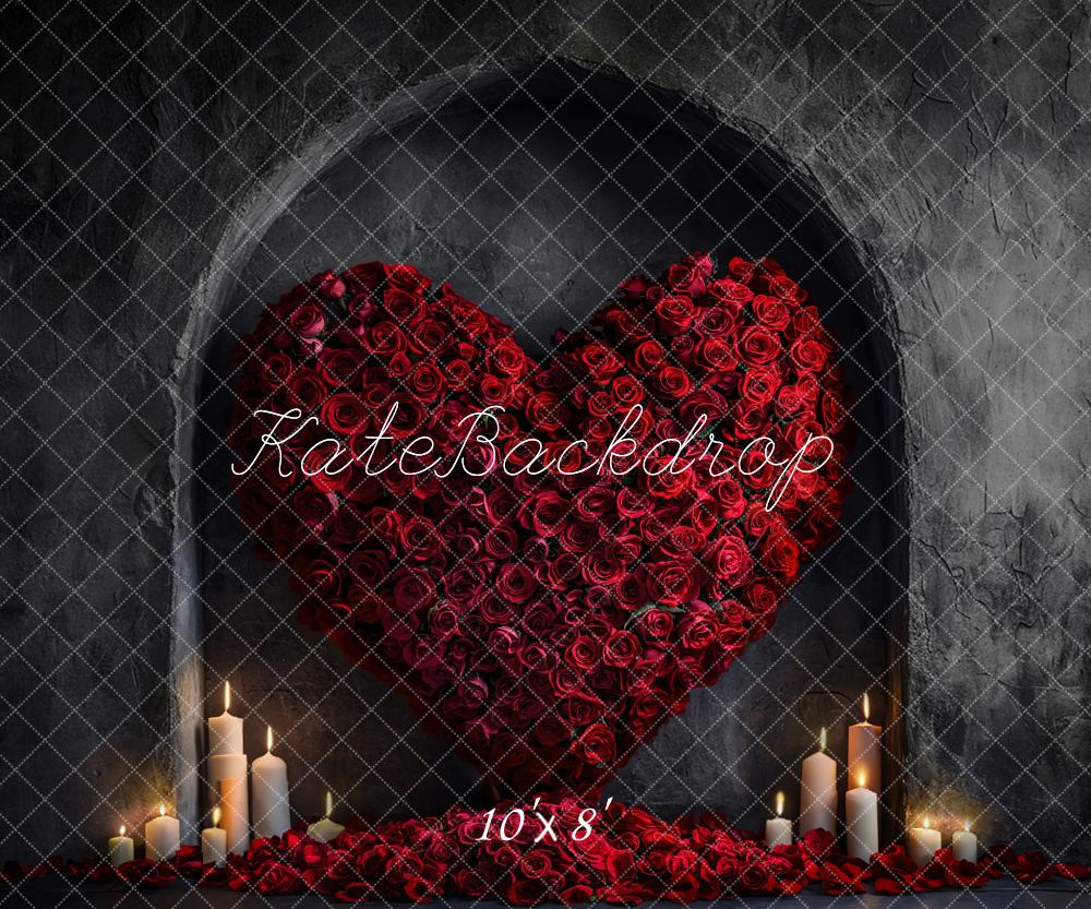 Kate Valentine Love Rose Candle Wall Backdrop Designed by Emetselch