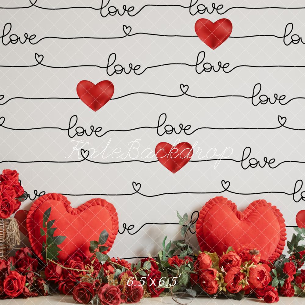 Valentijnsdag Rozen Liefde Foto Achtergrond Ontworpen door Emetselch