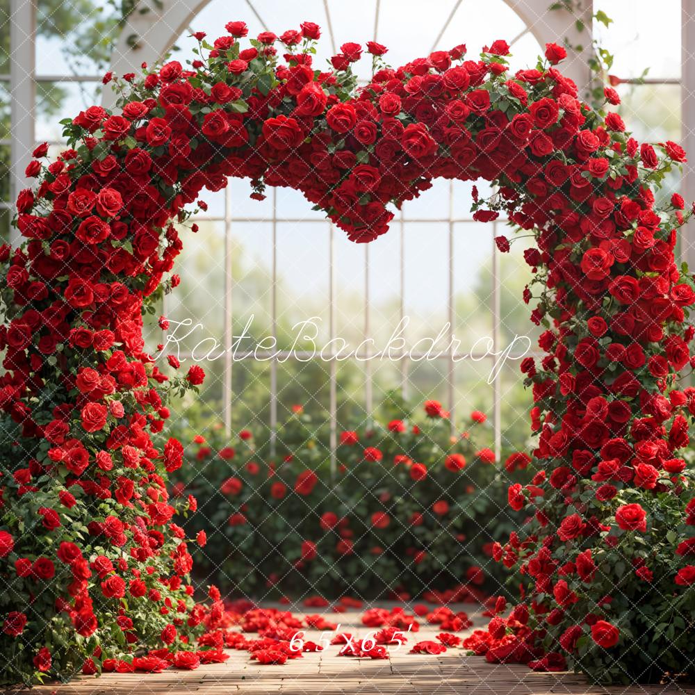 Valentijnsdag Foto Achtergrond van Rozenmuur Ontworpen door Emetselch