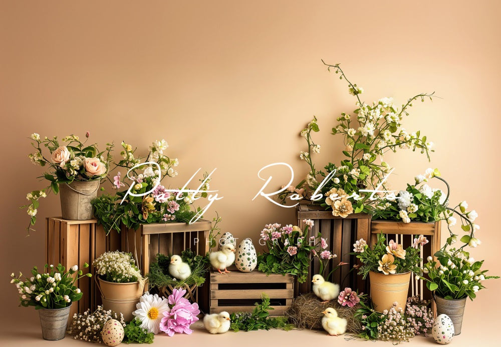 Kate Easter Chicks and Florals Backdrop Designed by Patty Robert
