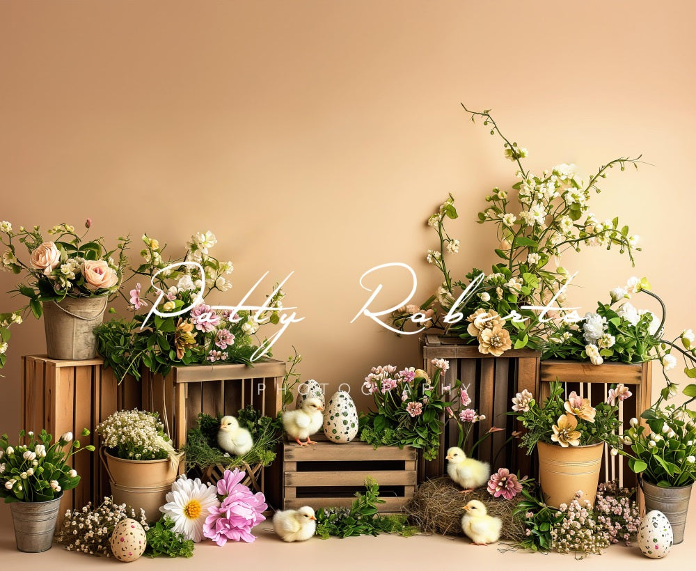 Kate Easter Chicks and Florals Backdrop Designed by Patty Robert