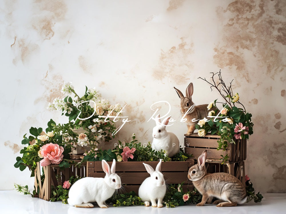Kate Cottontail Easter Bunnies Backdrop Designed by Patty Robert