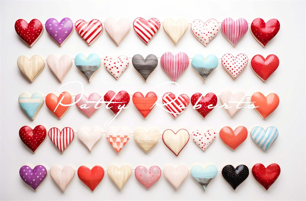 Kate Ceramic Valentines Day Hearts Printed Backdrop Designed by Patty Robert