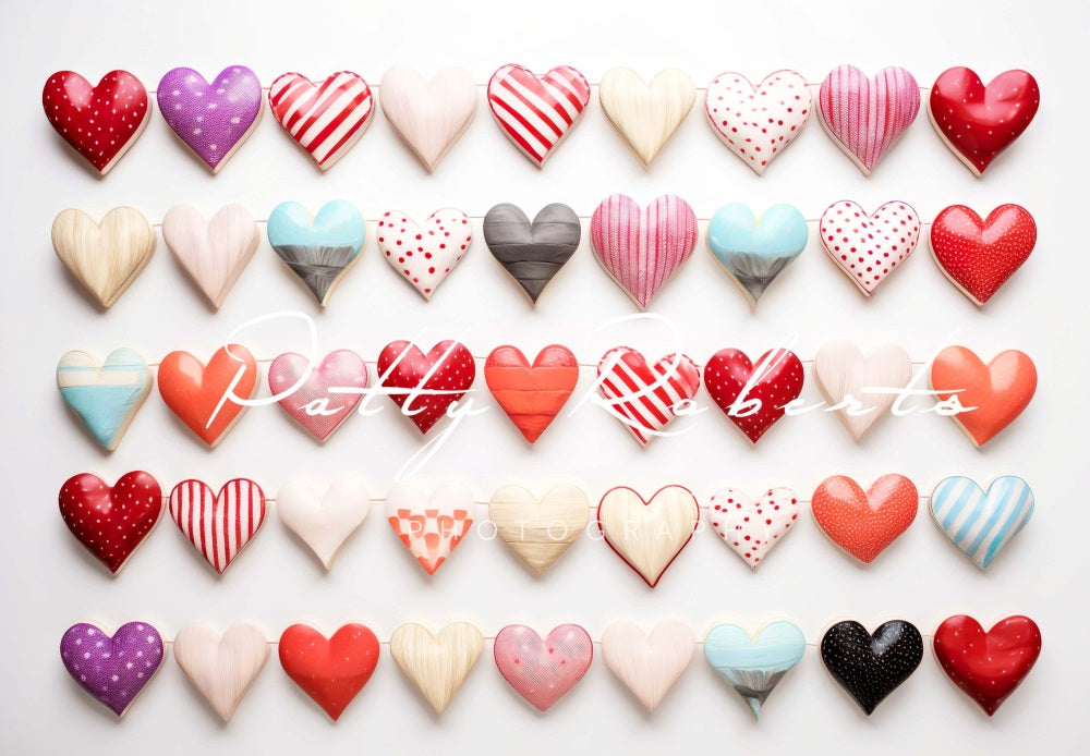 Kate Ceramic Valentines Day Hearts Printed Backdrop Designed by Patty Robert
