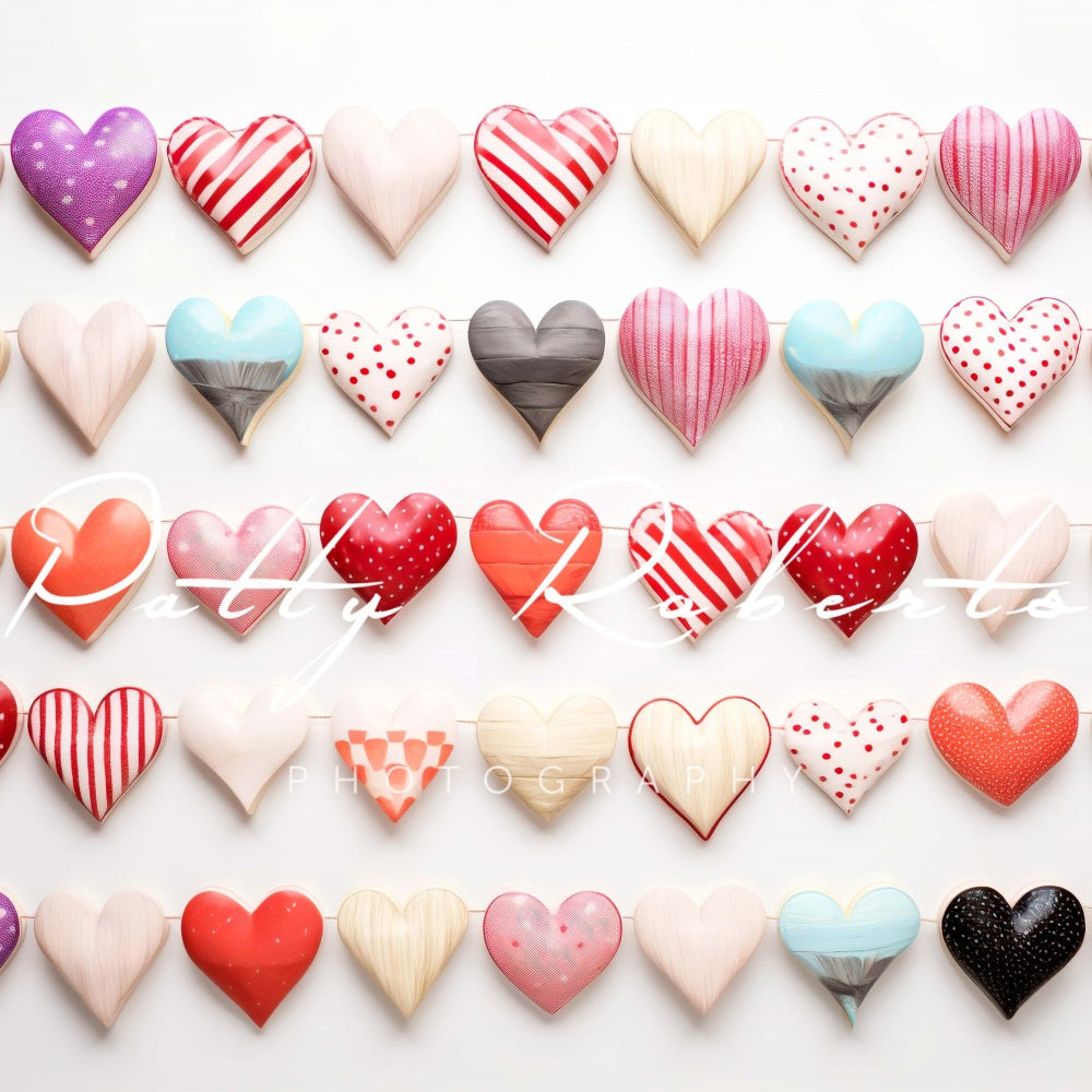 Kate Ceramic Valentines Day Hearts Printed Backdrop Designed by Patty Robert