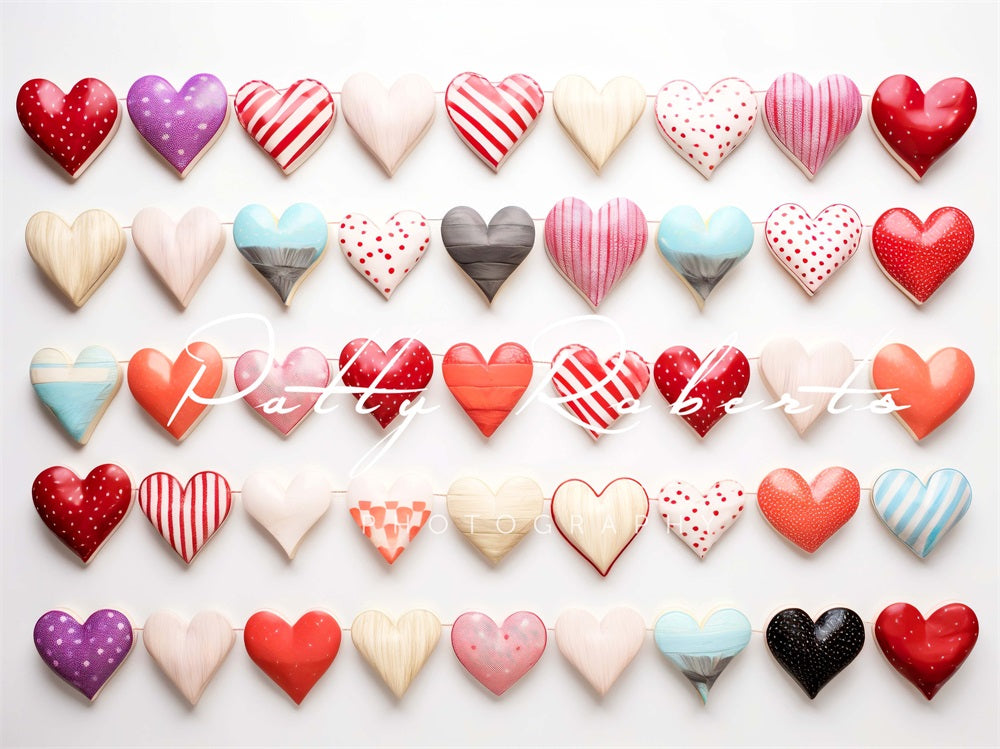 Kate Ceramic Valentines Day Hearts Printed Backdrop Designed by Patty Robert