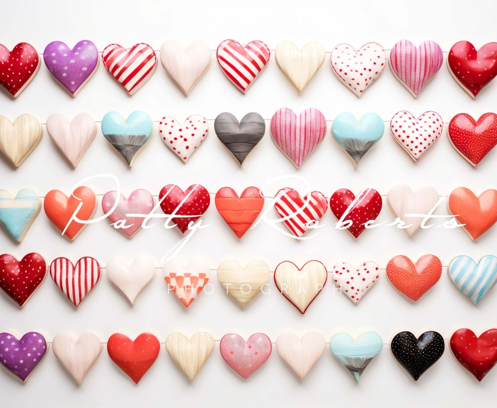 Kate Ceramic Valentines Day Hearts Printed Backdrop Designed by Patty Robert