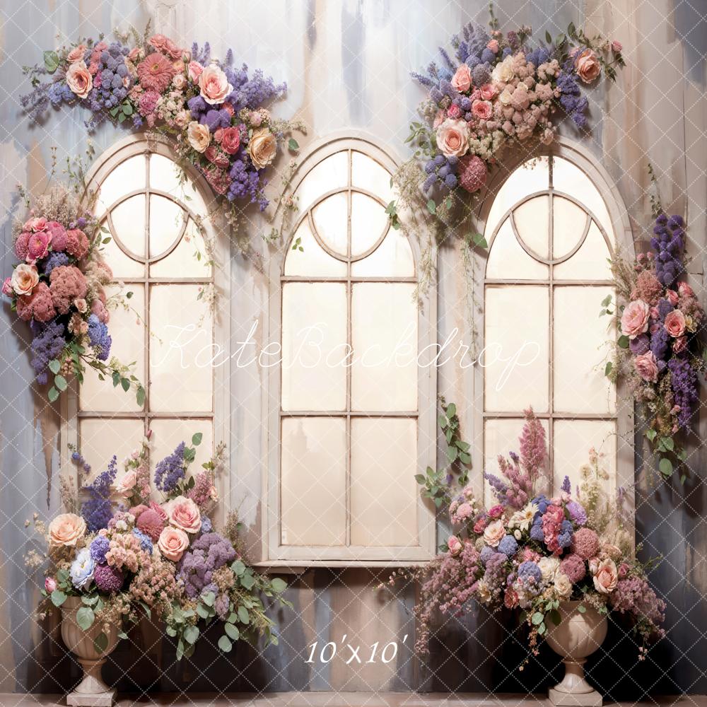 Kate Spring Flowers Arch Window Backdrop Designed by Emetselch