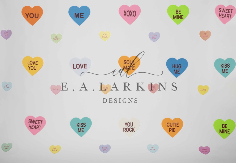Kate Valentine Conversationhearts Backdrop Designed by Erin Larkins