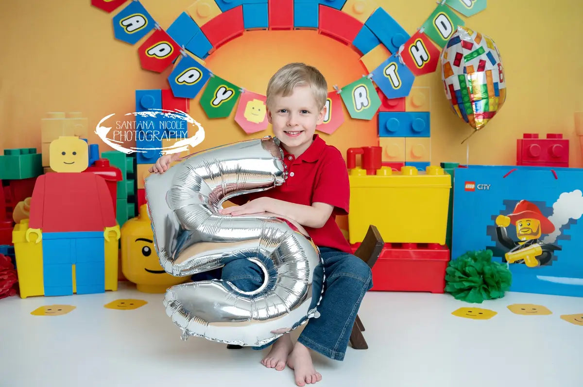 Gele Lego-stenenachtergrond ontworpen door Patty Robert