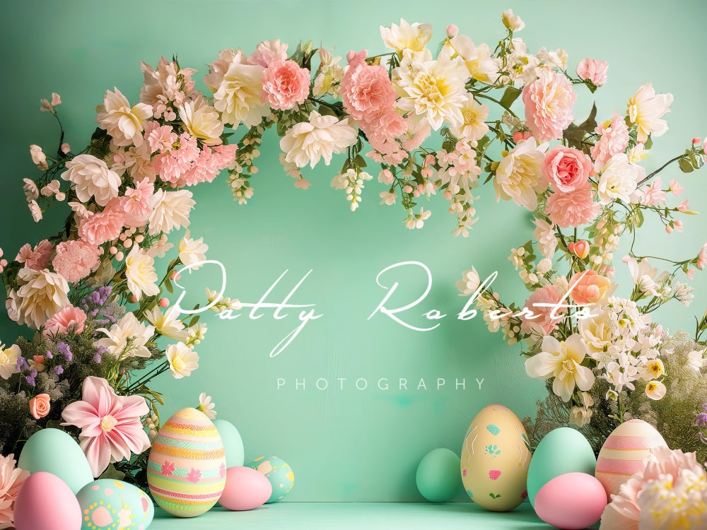 Kate Green Easter Backdrop with Flowers Backdrop Designed by Patty Robert