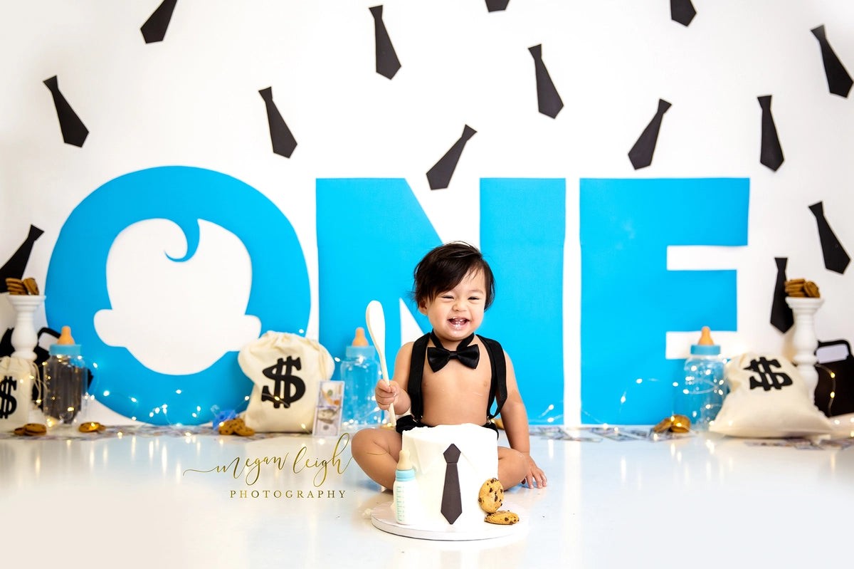 Kate One Boss Baby Cakesmash Backdrop Designed by Megan Leigh Photography
