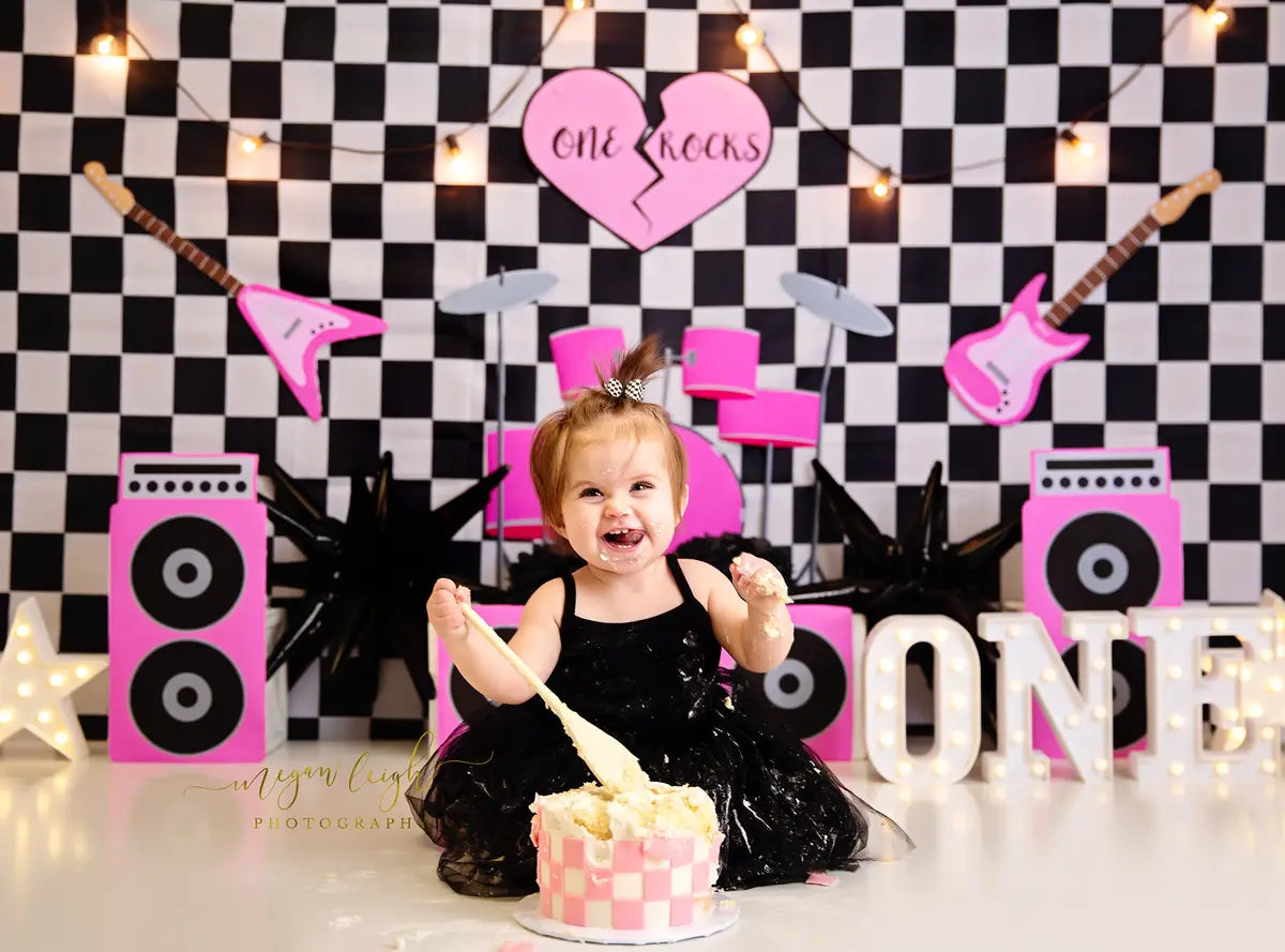 Eén rots cakesmash-achtergrond ontworpen door Megan Leigh Photography