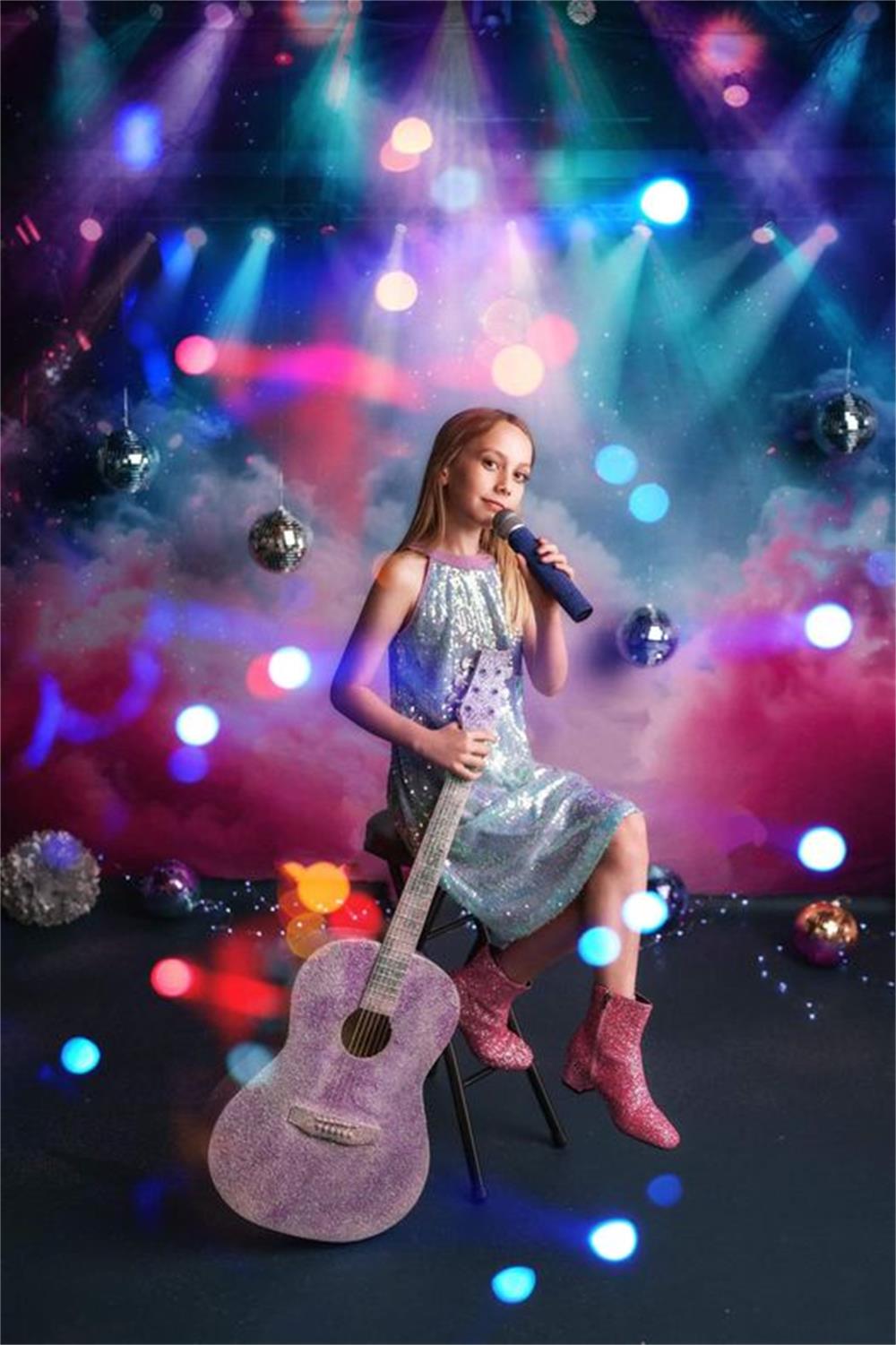 Fondo de escenario de iluminación de humo rosa diseñado por Emetselch