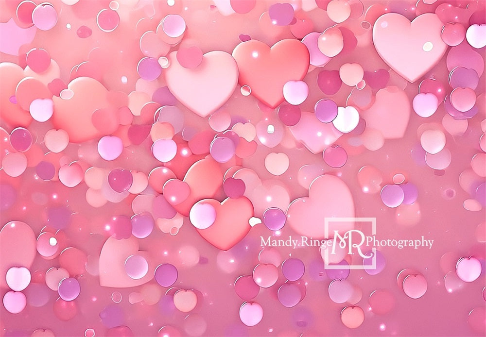 Roze Hart Pailletten met Bokeh Foto Achtergrond Ontworpen door Mandy Ringe Fotografie