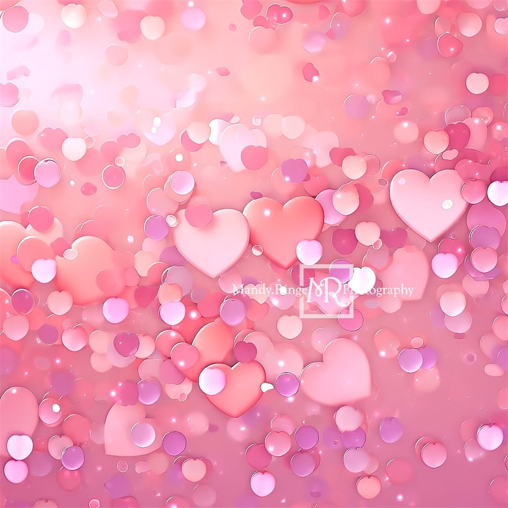 Roze Hart Pailletten met Bokeh Foto Achtergrond Ontworpen door Mandy Ringe Fotografie
