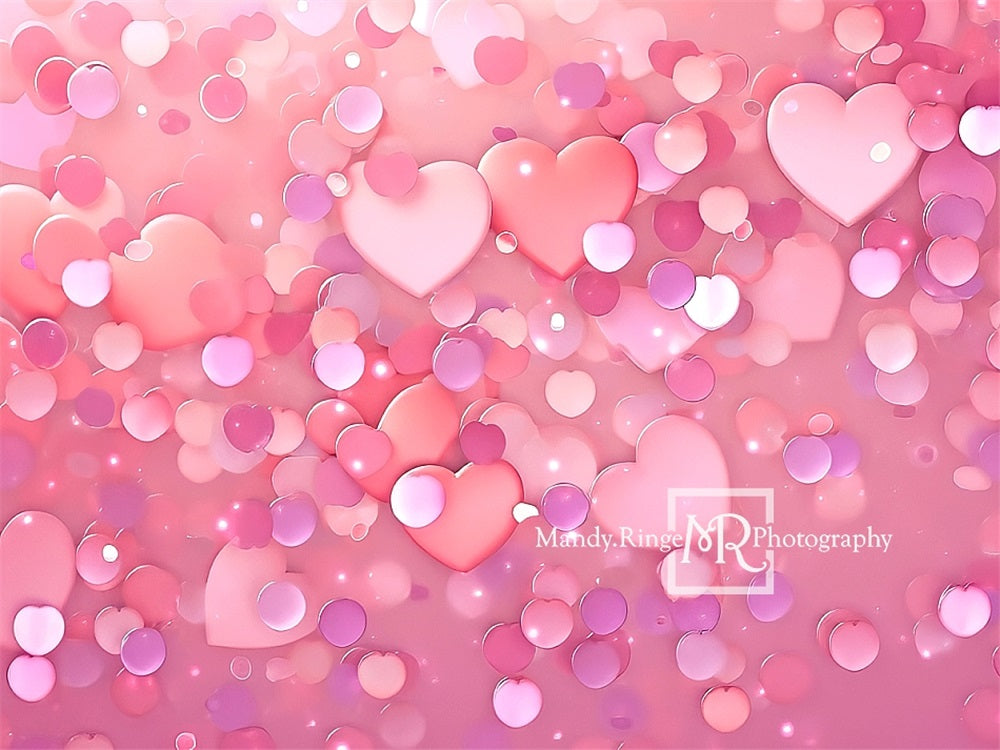 Roze Hart Pailletten met Bokeh Foto Achtergrond Ontworpen door Mandy Ringe Fotografie