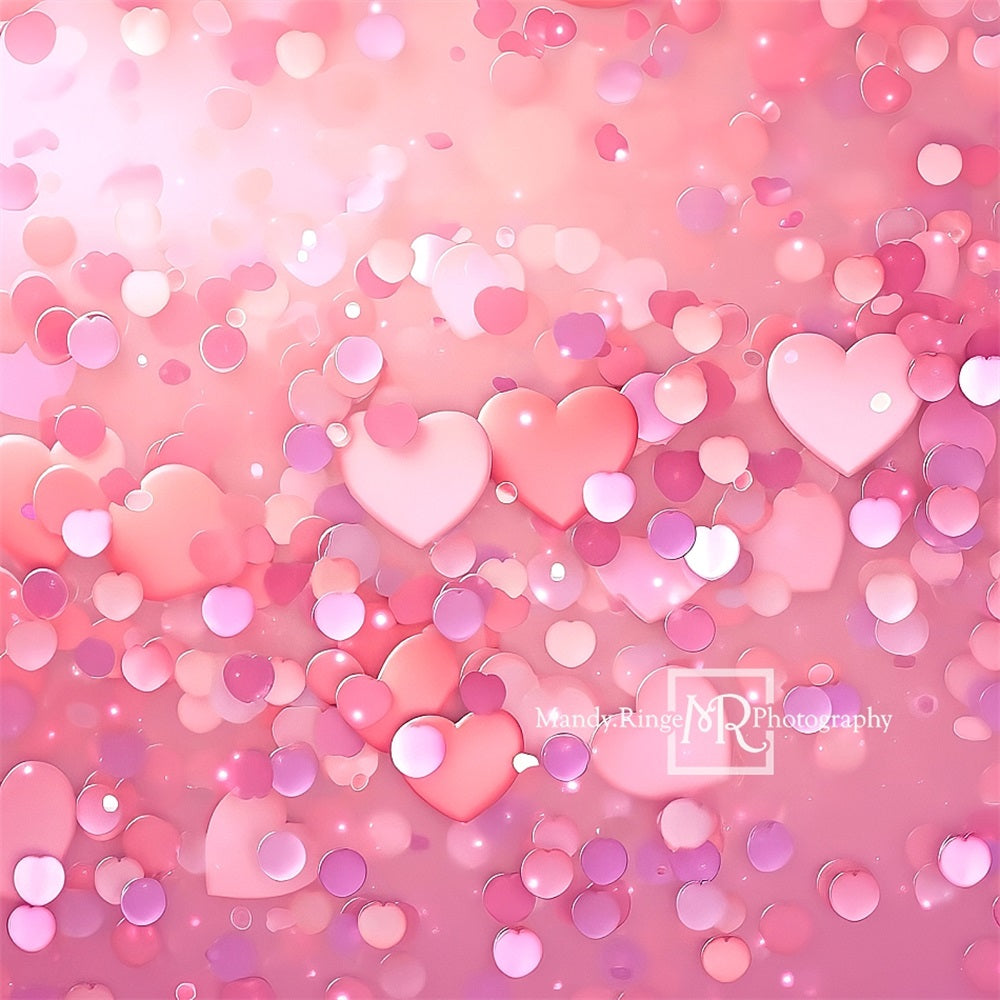 Roze Hart Pailletten met Bokeh Foto Achtergrond Ontworpen door Mandy Ringe Fotografie