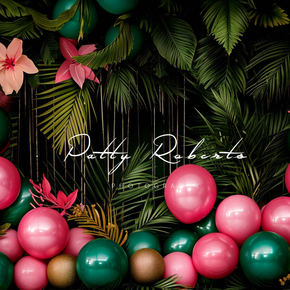 Kate Tropical Balloons and Flowers Backdrop Designed by Patty Robert