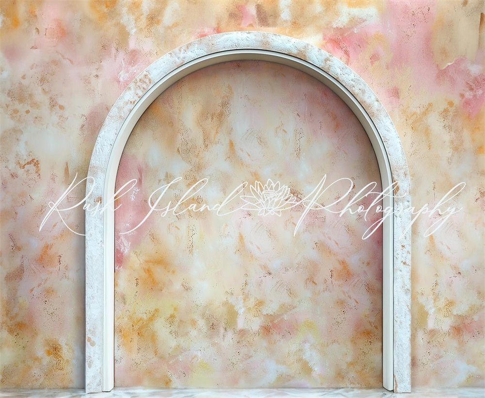 Abstract Pink Marble Boogvormig Muurachtergrond Ontworpen door Laura Bybee