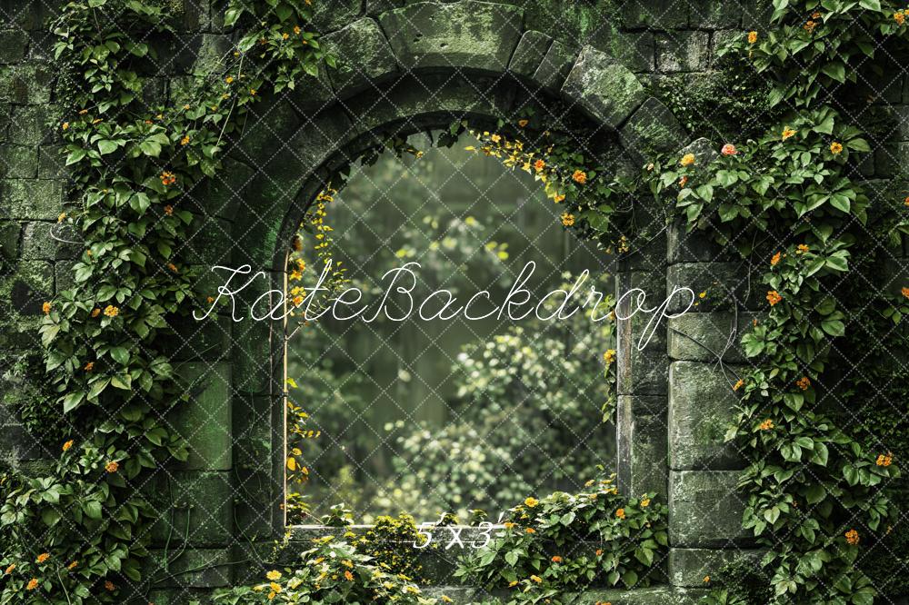 Kate Spring Green Brick Arch Backdrop Designed by Emetselch