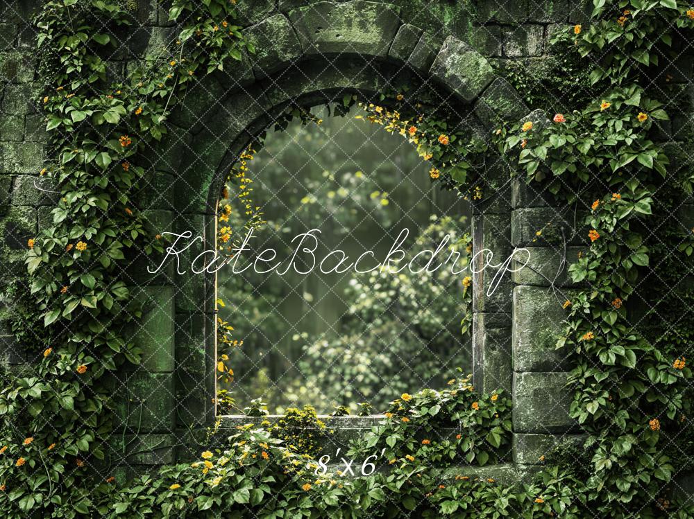 Kate Spring Green Brick Arch Backdrop Designed by Emetselch