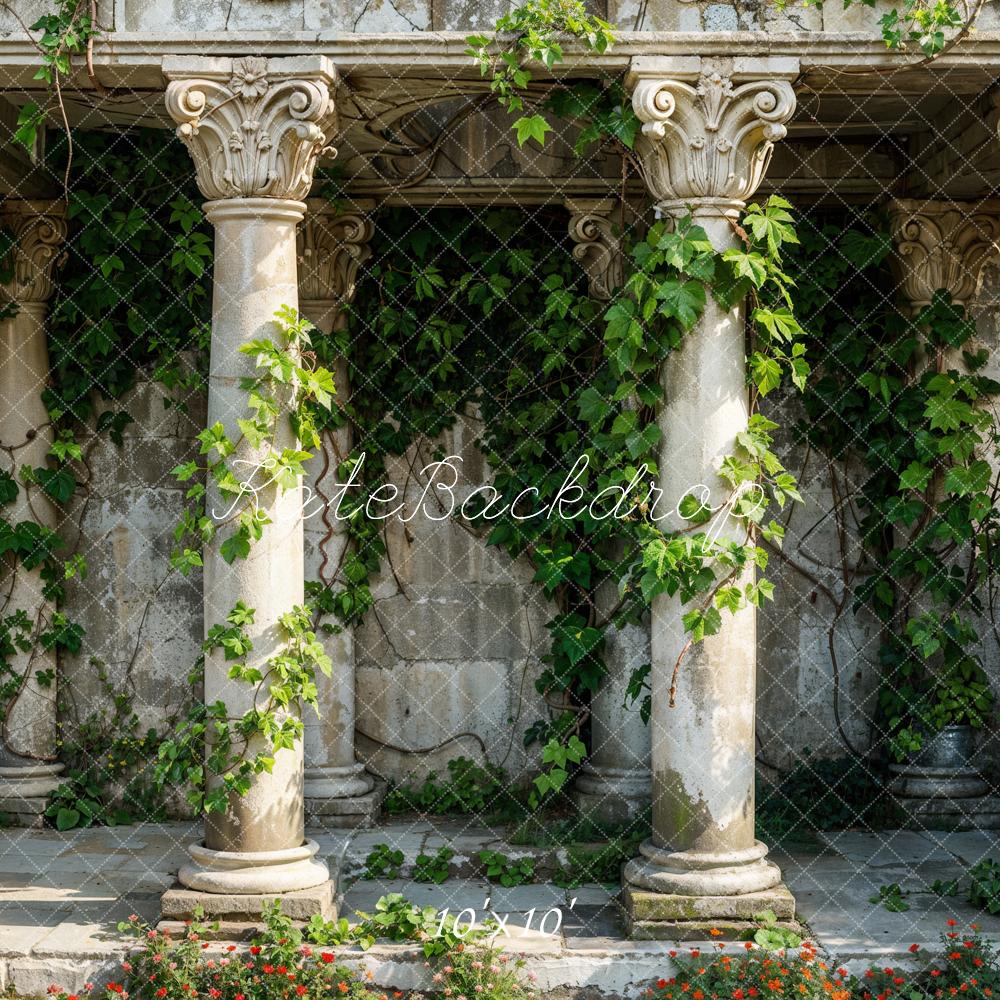 Kate Ancient Columns and Ivy Vines Garden Backdrop Designed by Emetselch