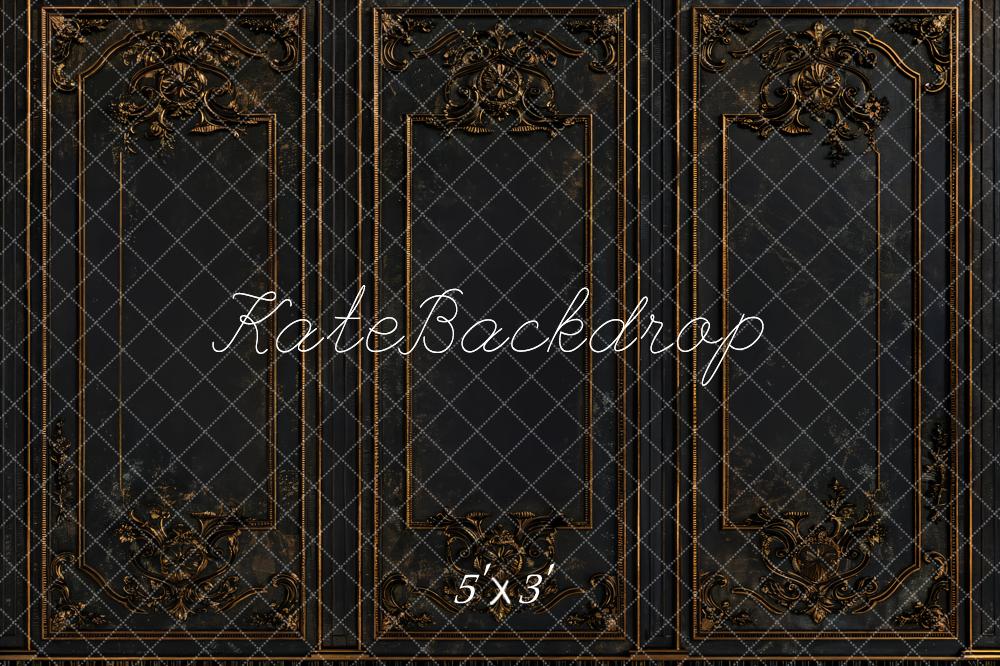 Kate Retro Dark Vintage Wall Black Gold Backdrop Designed by Kate Image