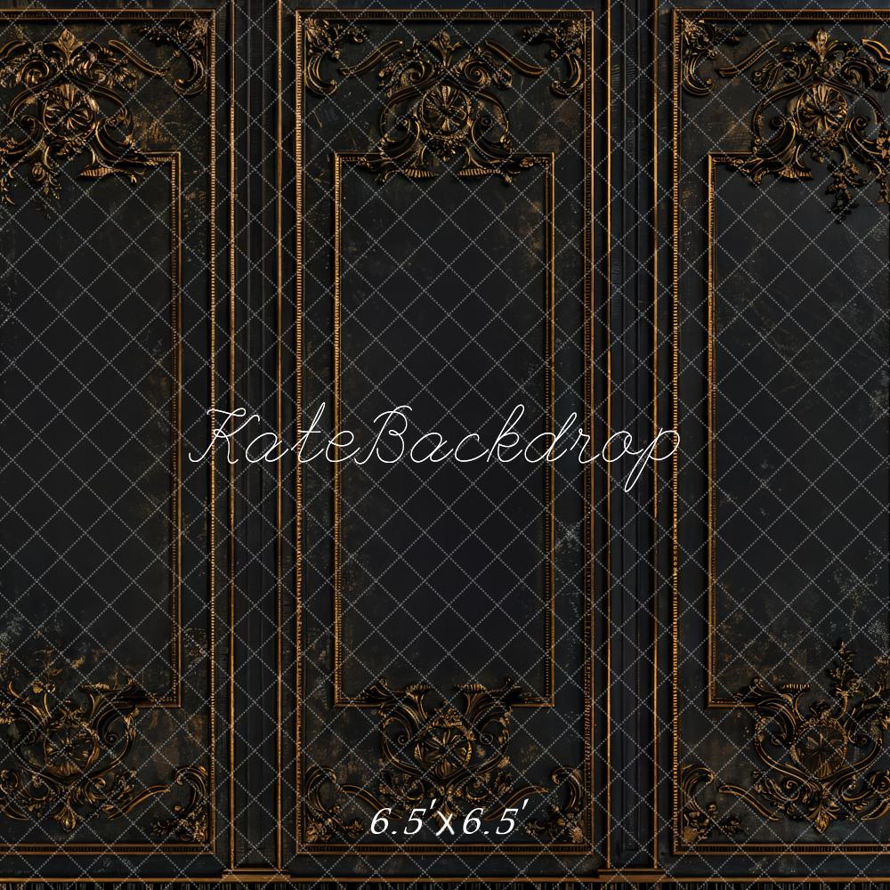 Kate Retro Dark Vintage Wall Black Gold Backdrop Designed by Kate Image