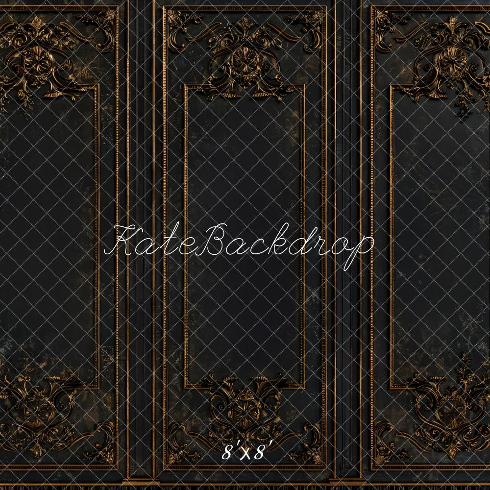 Kate Retro Dark Vintage Wall Black Gold Backdrop Designed by Kate Image