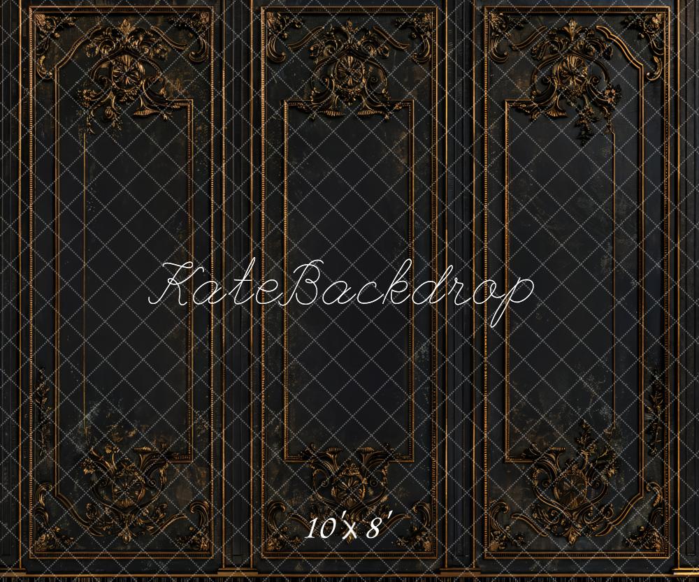 Kate Retro Dark Vintage Wall Black Gold Backdrop Designed by Kate Image