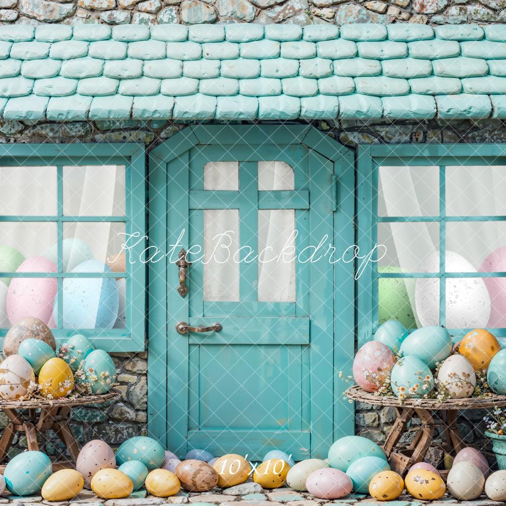 Kate Easter Egg Abstract Green Room Stone Wall Backdrop Designed by Emetselch