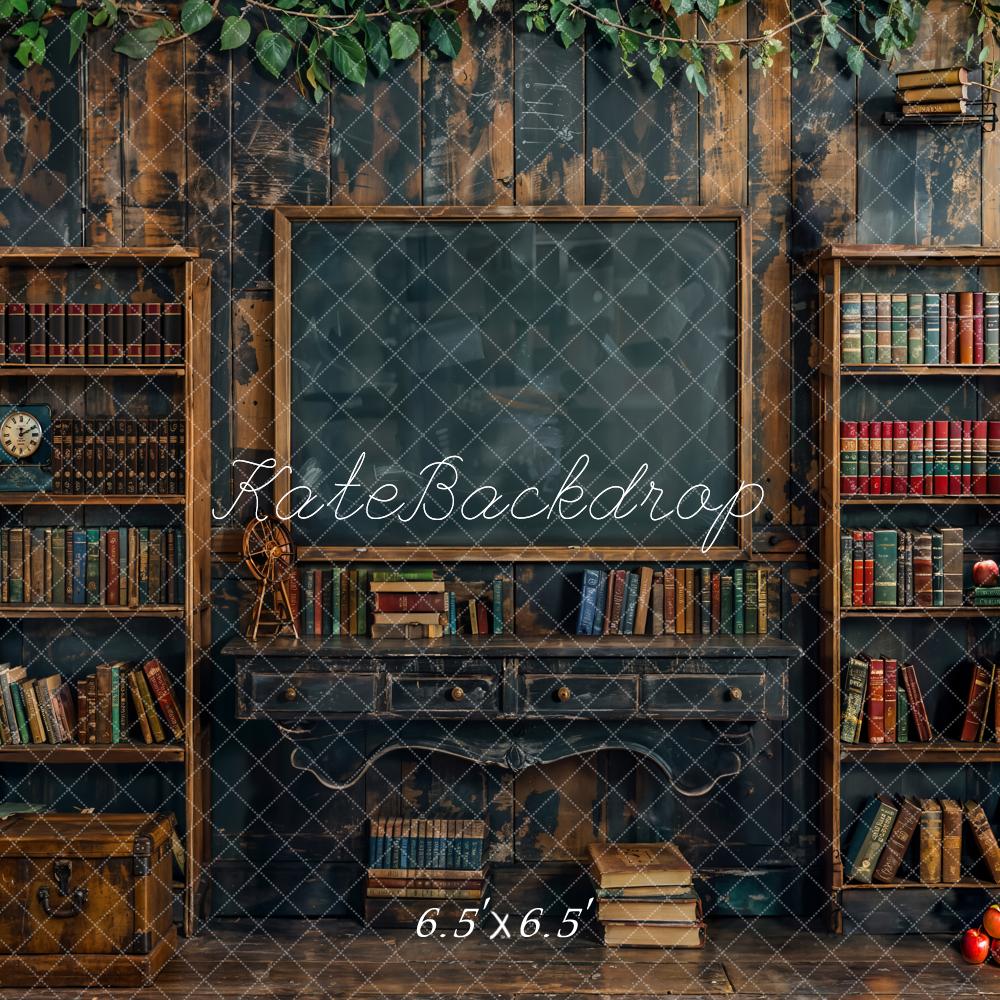 Terug naar school Zwart bord Boek Bureau Appel Foto Achtergrond Ontworpen door Emetselch