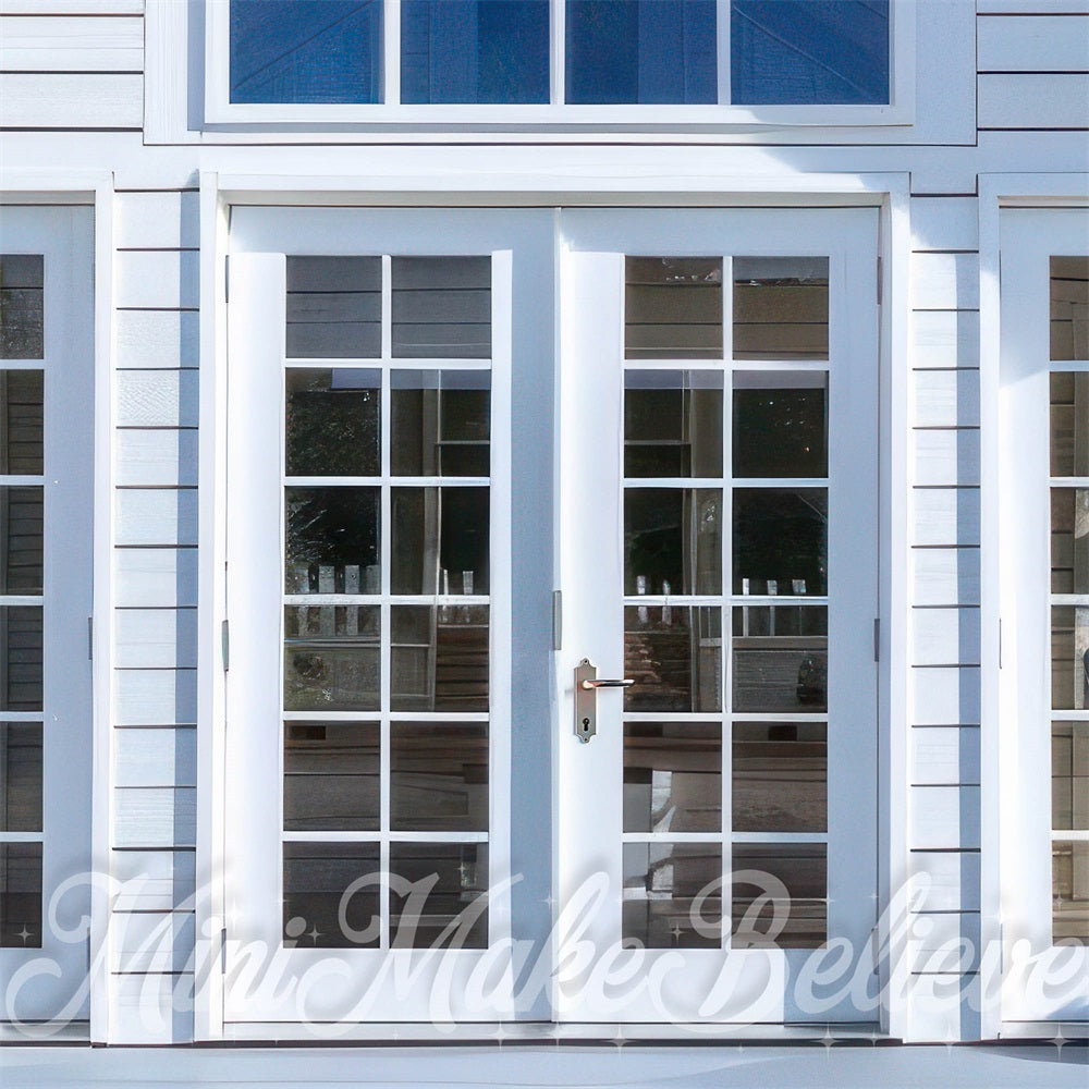 Kate Outdoor White Sophisticated Pool House Backdrop Designed by Mini MakeBelieve