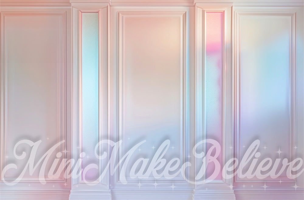 Kate Irridescent Pink Striped Wall Backdrop Designed by Mini MakeBelieve