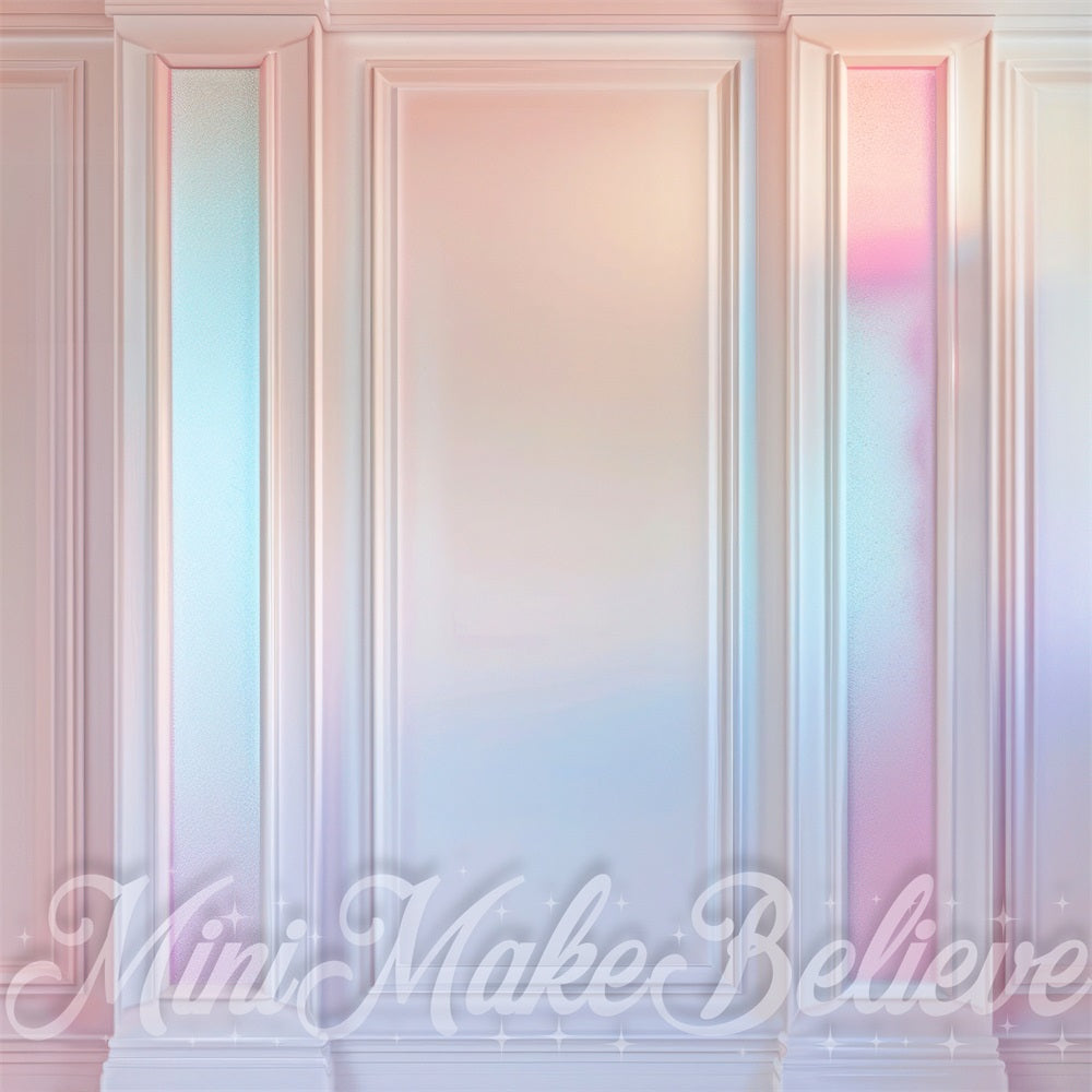 Kate Irridescent Pink Striped Wall Backdrop Designed by Mini MakeBelieve