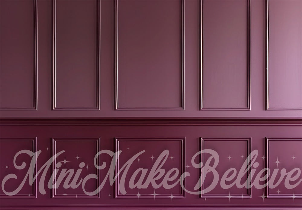 Fondo de pared a rayas vintage morado oscuro diseñado por Mini MakeBelieve