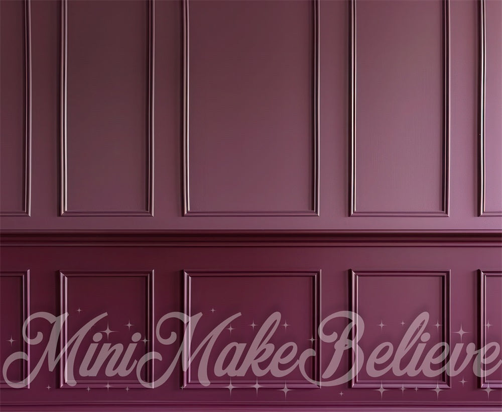 Fondo de pared a rayas vintage morado oscuro diseñado por Mini MakeBelieve