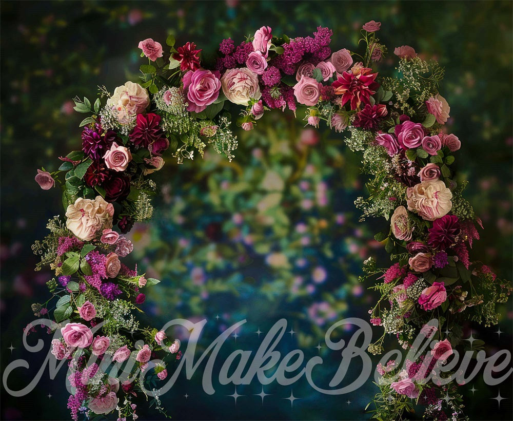 Lente Paarse Roze Fijne Kunstbloem Foto Achtergronduitje Ontworpen door Mini MakeBelieve