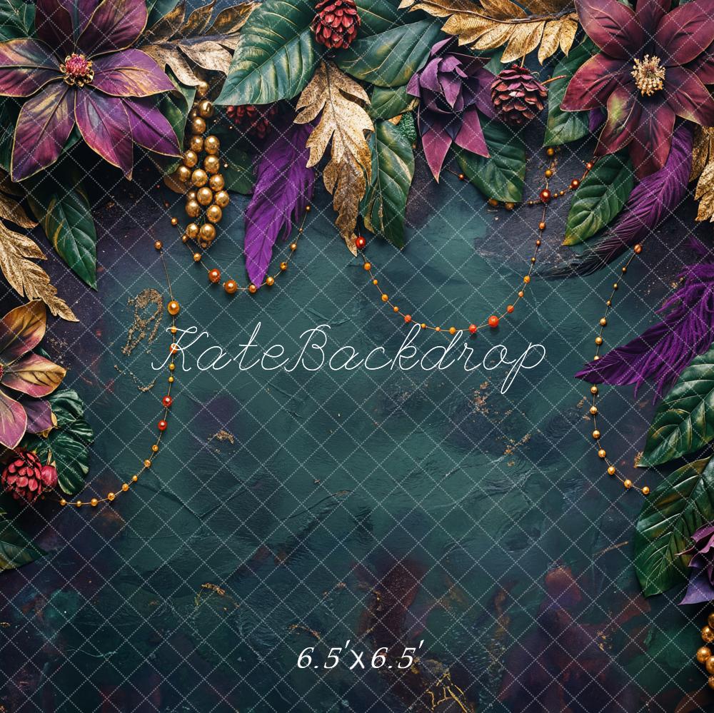 Carnaval Fijne Kunst Paars Bloem Donkergroen Abstracte Textuur Foto Achtergrond Ontworpen door Chain Photography