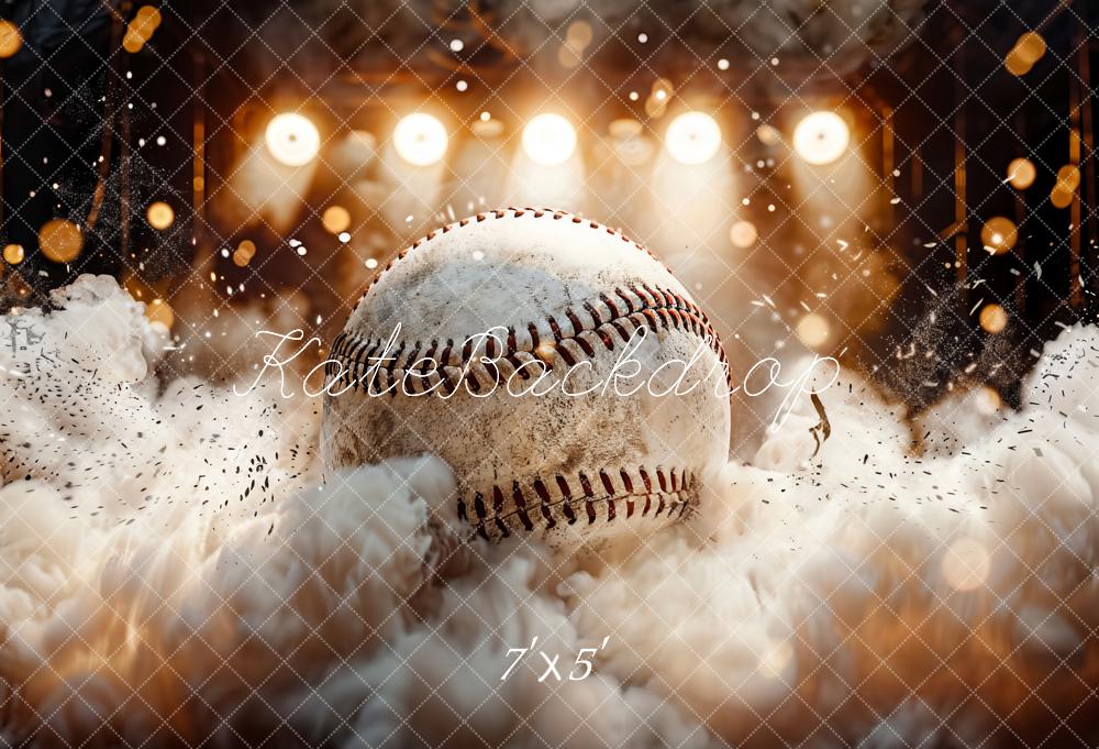 Baseball Hot Sports Bokeh Rooklichtstadionachtergrond Ontworpen door Chain Photography