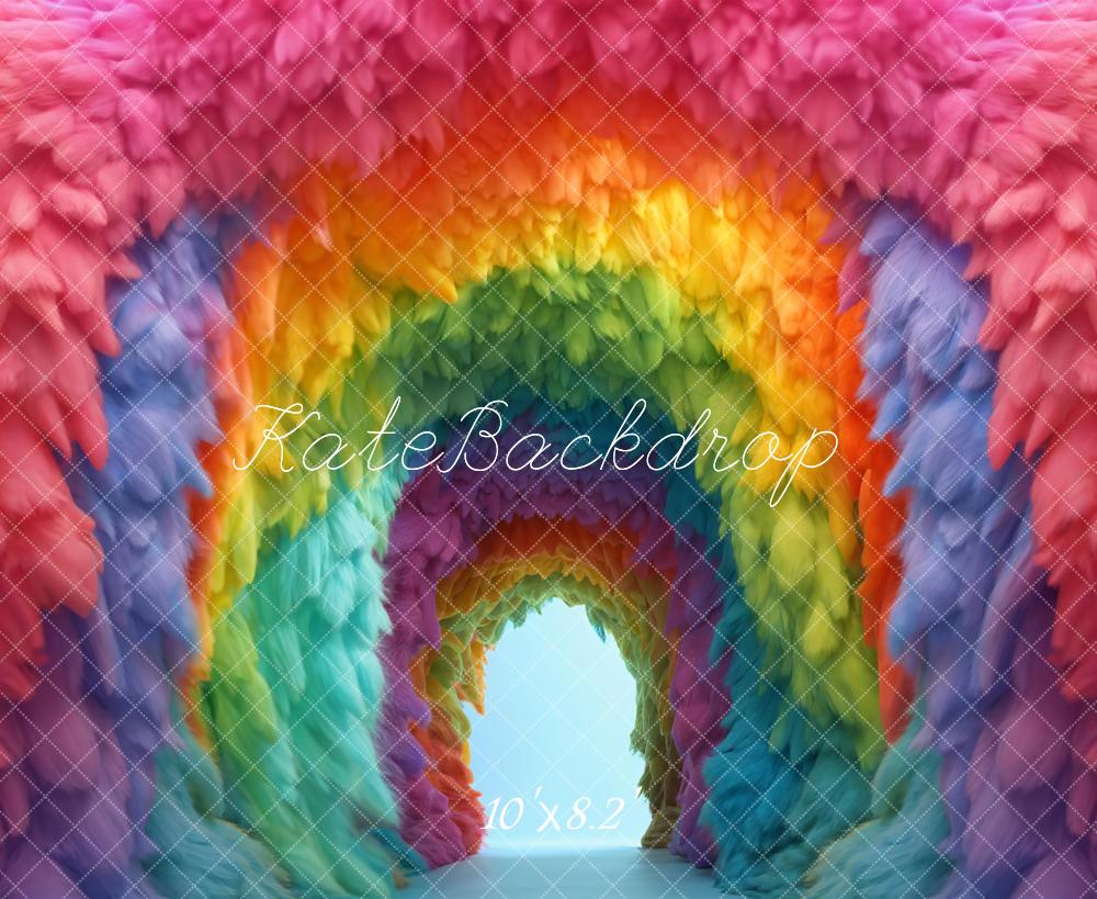 Kate Cartoon Colorful Rainbow Soft Arch Backdrop Designed by Emetselch