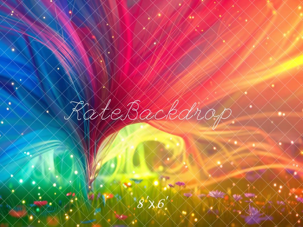 Kate Fantasy Fine Art Colorful Flower and Line Backdrop Designed by GQ