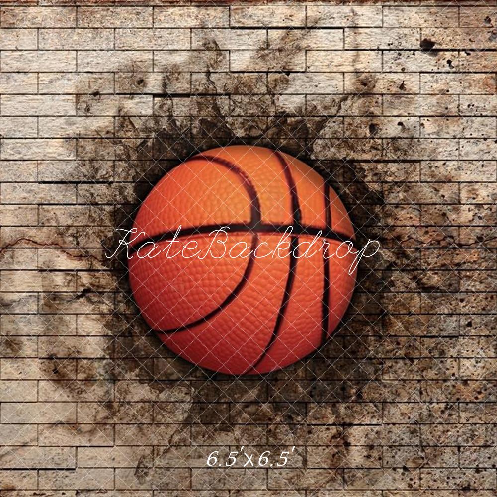 Basketbal Sport Witte Gebroken en Vuile Bakstenen Foto Achtergrond Ontworpen door Chain Photography