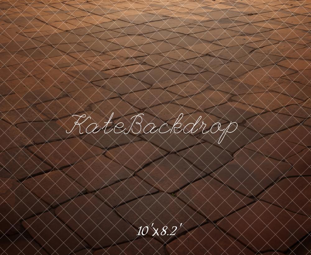 Kate Retro Dark Brown Plaid Floor Backdrop Designed by Kate Image