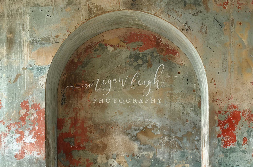 Retro Kleurrijke Graffiti Gebroken Boog Foto Achtergrond Ontworpen door Megan Leigh Fotografie