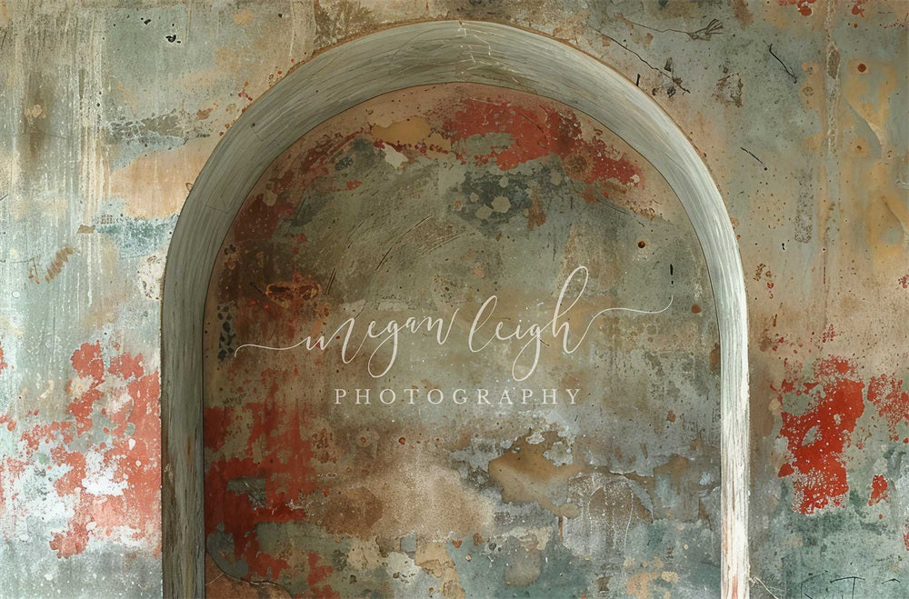 Retro Kleurrijke Graffiti Gebroken Boog Foto Achtergrond Ontworpen door Megan Leigh Fotografie